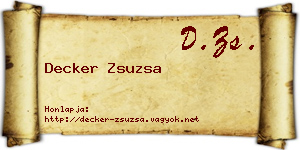 Decker Zsuzsa névjegykártya